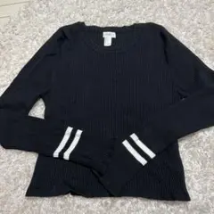 FOREVER 21 ブラック リブ編みセーター L
