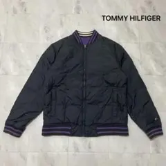トミーヒルフィガー リバーシブル ダウンジャケット ナイロンジャケット 刺繍ロゴ