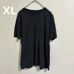 Tシャツ【XL】ブラック半袖 黒 シンプル 海外古着