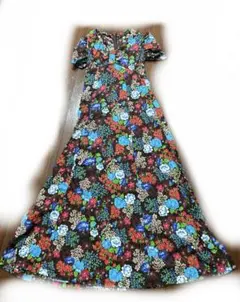 70s Puff Sleeves Flower Dressのサムネイル