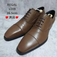 美品 REGAL V209 ビジネスシューズ ストレートチップ 茶 26.5のサムネイル