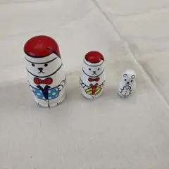 しろくまサンタ マトリョーシカ 3体セット salut! サリュ クリスマス飾り