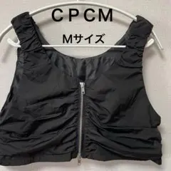 ブラック クロップド ビスチェ M