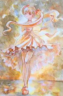 手描きイラスト　創作イラスト　オリジナル　原画　イラスト　アナログ　水彩画