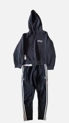 adidas Black Hoodie & Track Pants Set