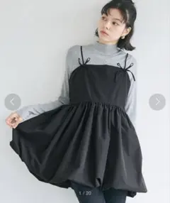 coca リボンキャミチュニック　ブラック