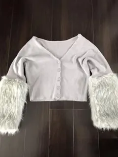 SPIRAL GIRL⭐︎ショート丈袖ファーニットカーディガン