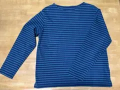 紺と緑のストライプ 長袖Tシャツ（LL）