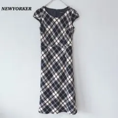 NEWYORKER ニューヨーカー　ウール　ワンピース　半袖　レトロチェックのサムネイル