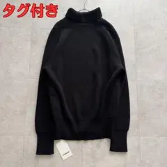 CABaN　タグ　カシミヤ混　セーター　黒　タートルネック　リブニット　長袖　Mのサムネイル