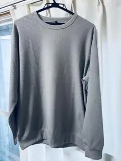 無印良品 ワッフルTシャツ（長袖） Lサイズ グレー 目立った傷なし