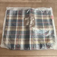 スヌーピー　特大トートバッグ　本格ツイード柄　チェック