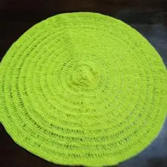 ハンドメイド 　黄色　インテリアマット