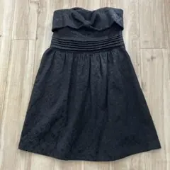 ブラック ストラップレス パーティードレス