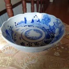 大皿 龍峰窯￼？ 青白磁 八角形ボウル 花柄 - メルカリ