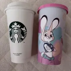 上海ディズニー ズートピア ドリンクカップ ニック　ジュディ　スタバ　リユース
