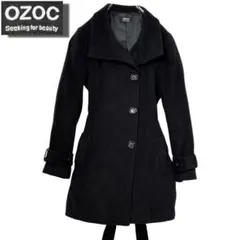 オゾック OZOC 黒 ウール混合 ピーコート M レディース アウター