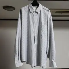 【美品】コンフォートリラックスシャツ ホワイト ブルー ストライプ 01 S Mのサムネイル