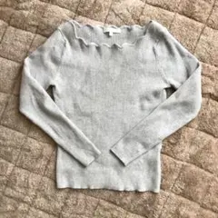 スカラップ リブニット トップス プロポーション