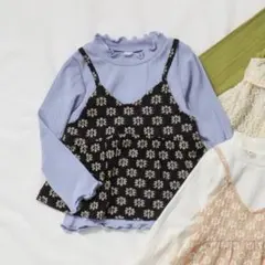 アプレレクール　お花ジャカードキャミドッキングトップス　90サイズ