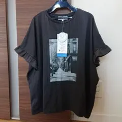 【新品未使用】season reason チャコールグレー フリル Tシャツ