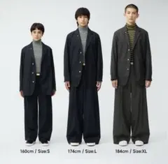 新品　beautiful people GU セットアップ　XL ダークグレー