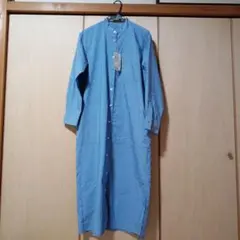 無印良品　スタンドカラー長袖ワンピース Lサイズ