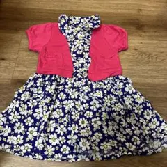 花柄ワンピース 98cm ピンクカーディガン付き