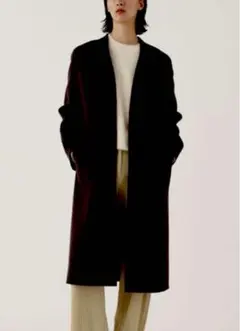 DES PRES ダブルフェイスメルトンビーバー ノーカラーコート