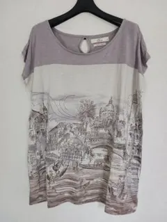イッカ　ikka　半袖　Tシャツ　チュニック　M～LL サイズ　レーヨン　グレーのサムネイル
