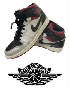AIRJORDAN 1 MID ブラック シルバー レッド 27.5cm