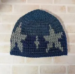 星柄　ニット帽 ビーニー　y2k　ヴィンテージ風