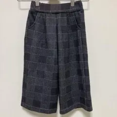 チェック柄ワイドパンツ（グレー系）　110