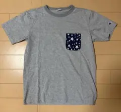 チャンピオン 星柄ポケット Tシャツ グレー L