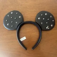 【美品】ディズニー ミッキー カチューシャ スタッズ レザー