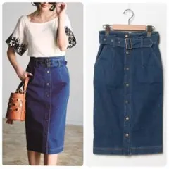 定価16200円 0 XS 新品 ジャスグリッティー デニム タイト スカート