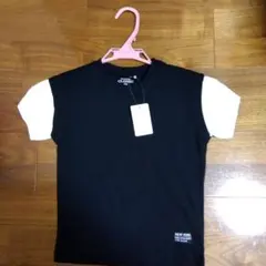 110サイズ ブラック/ホワイト 半袖Tシャツ