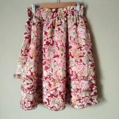 UNIQLO 花柄 フレアスカート ひざ丈 60-66cm