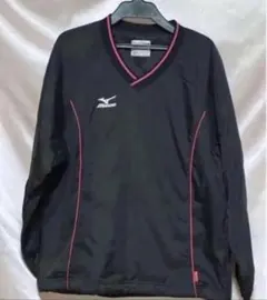 長袖 秋 冬 ミズノ Vネック 黒 スポーツ ナイロン プルオーバー