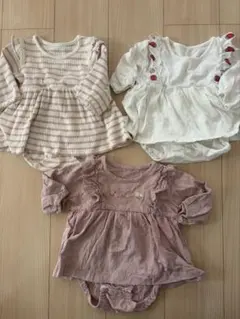 ママラク ロンパース3点セット 70サイズ