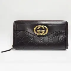 ​【良品】GUCCI グッチ 長財布 グッチシマ インターロッキングGG 金具