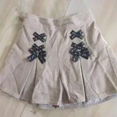 コーデュロイ ベージュ プリーツスカート　110センチ