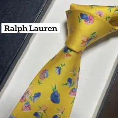極美品　ラルフローレン　ネクタイ　黄色　花柄　総柄　結婚式
