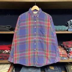 80s USA製 LLBean ネルシャツ