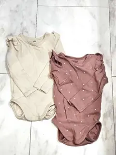 H&M ベビー 長袖ボディスーツ 2枚セット 68cm
