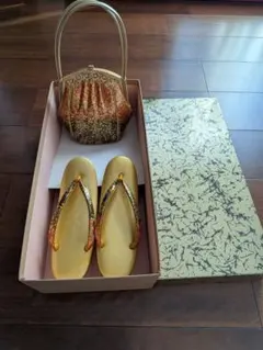 振袖用草履とバッグセット　桜柄