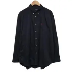 90s POLO ラルフローレン　ビンテージ長袖BDシャツ　刺繍ポニーロゴ　L