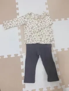 Côté Cotte 花柄トップス80 petit mainレギンス80セット