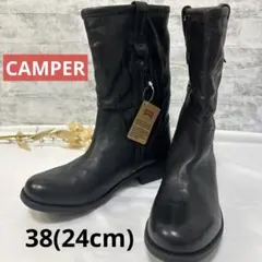 【未使用品】カンペール　CAMPER ミドルブーツ　ブラック　38 サイドジップのサムネイル