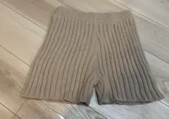 GRL リブ編みニットショートパンツ ベージュ F